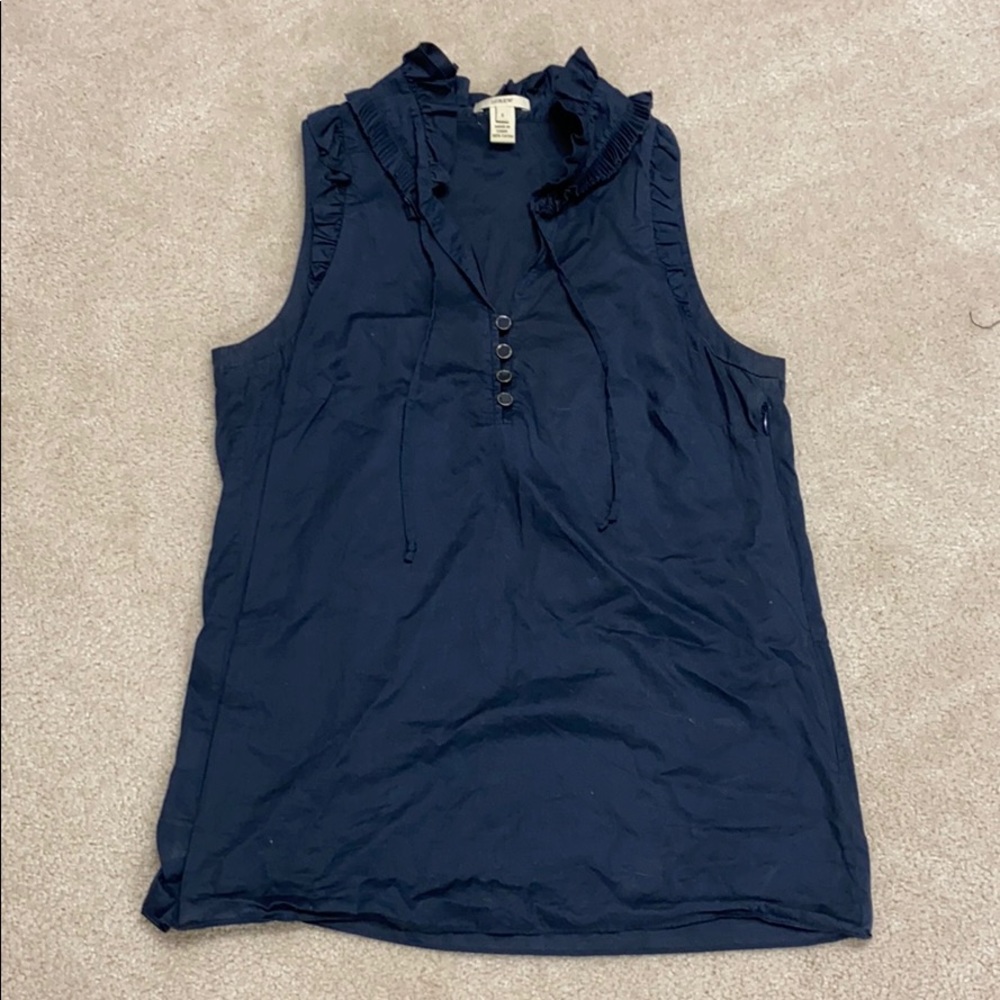 Jcrew ruffled collar sleeveless blouse ❤️